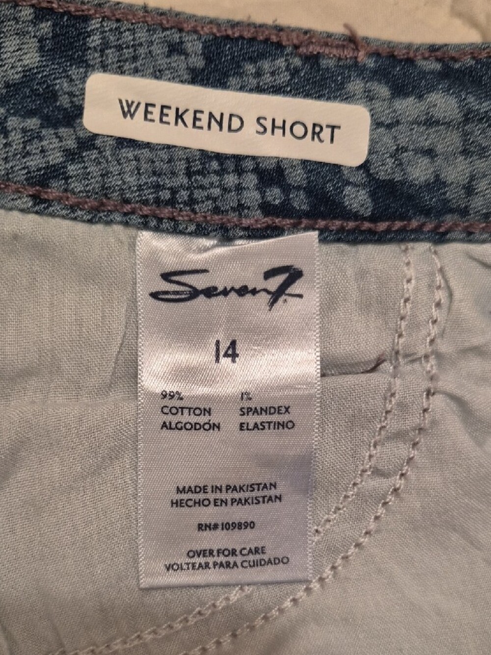 Seven7 - Python Indigo Weekend Short- Size 14 - Picture 7 of 9
